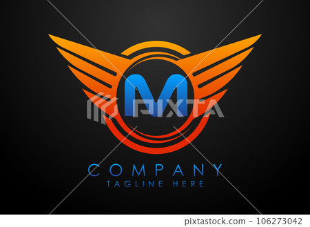 English alphabet with wings logo design. Car and automotive vector logo concept English alphabet with wings logo design. Car and automotive vector logo concept 106273042