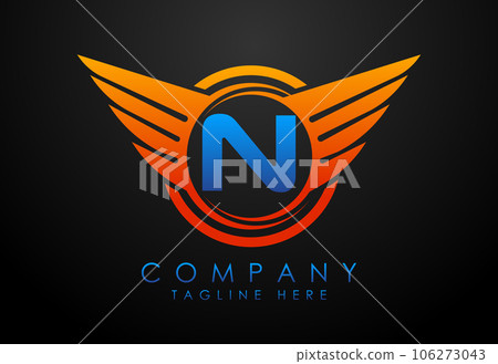 English alphabet with wings logo design. Car and automotive vector logo concept 106273043