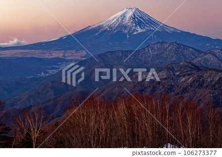 從山上看到的黎明的富士山 106273377