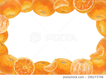 手繪水彩寫實橘子的背景圖 106273706