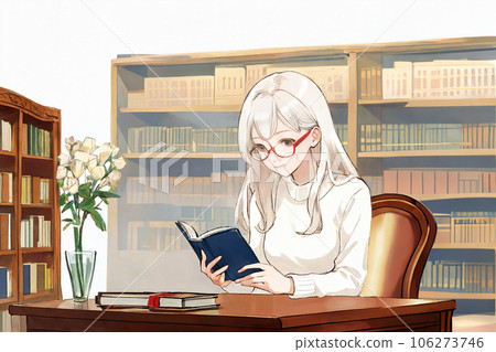 Toru A woman reading in the library 10 Toru A woman reading in the library 10 106273746