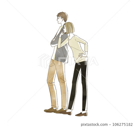 Smiley female and male 106275182