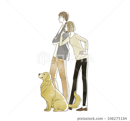 Smiling men and women and dogs Smiling men and women and dogs 106275184