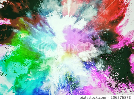 與彩色粒子爆炸的抽象背景 與彩色粒子爆炸的抽象背景 106276878