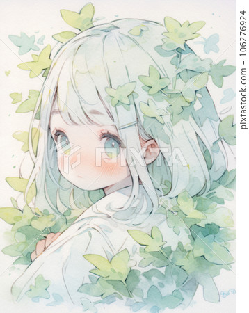 粉彩綠葉女孩 粉彩綠葉女孩 106276924
