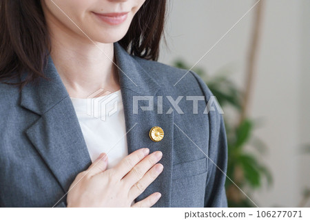 Female lawyer with a lawyer badge Female lawyer with a lawyer badge 106277071