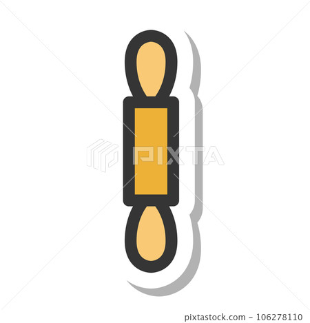 Sticker style daily necessities single item icon Rolling pin Sticker style daily necessities single item icon Rolling pin 106278110