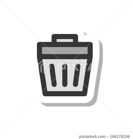 Sticker-like daily necessities single item icon trash can Sticker-like daily necessities single item icon trash can 106278206