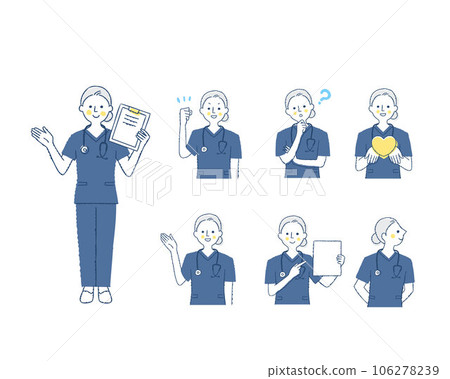 Facial expressions of female medical workers_i-6 variation set 106278239