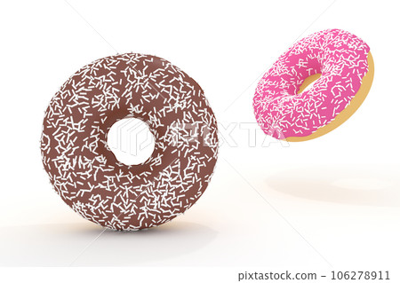 donut with pink glaze isolated donut with pink glaze isolated 106278911
