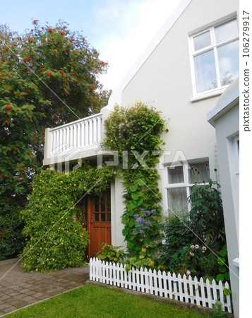 Iceland Summer Akureyri Cityscape Gardening 106279917