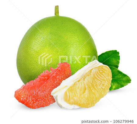 Pomelo isolated on white background. 106279946