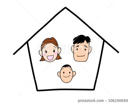 一家三口插畫顏色 106280689