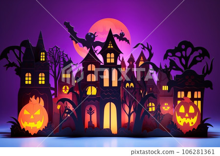 Halloween paper craft AI generated image AI image Halloween paper craft AI generated image AI image 106281361