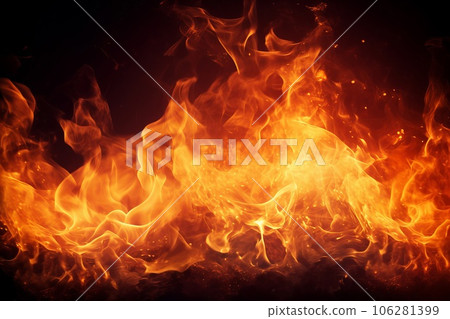 Black background and flame AI-generated image AI image Black background and flame AI-generated image AI image 106281399