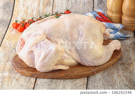 Whole raw chicken for cooking 106281546