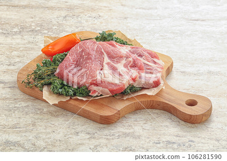 Raw pork neck for cooking 106281590