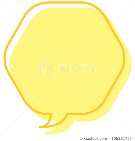 Speech bubble illustration 5 [Line and staggered painting (yellow)] 106281755