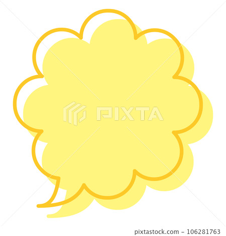 語音氣泡圖9【線條交錯畫（黃色）】 106281763