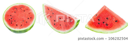 Collection watermelon isolated on white background. Watermelon berry fruit.  106282504
