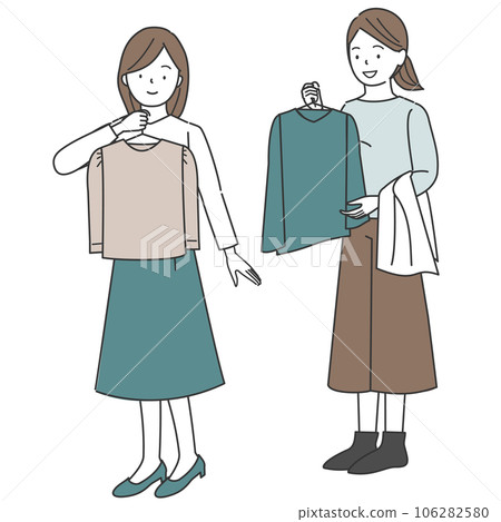 女顧客和女店員選衣服 106282580