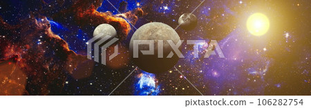 Mystical beautiful space. Unforgettable diverse space background , Spiral galaxy in deep space. Elements of this image furnished by NASA. 106282754