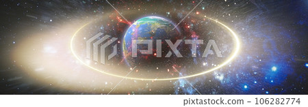 planets, stars and galaxies in outer space showing the beauty of space exploration. Elements furnished by NASA 106282774