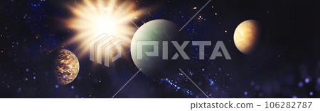 Mystical beautiful space. Unforgettable diverse space background , Spiral galaxy in deep space. Elements of this image furnished by NASA. 106282787