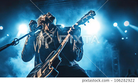 樂隊成員、歌手、音樂家在現場表演（生成 AI） 106282922