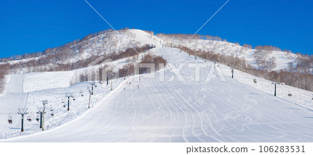 A quiet ski resort on a sunny morning (Hokkaido, Niseko Moiwa Ski Resort) A quiet ski resort on a sunny morning (Hokkaido, Niseko Moiwa Ski Resort) 106283531