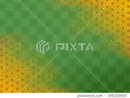 日本圖案背景格子圖案和麻葉綠色 106283683