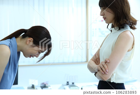 高級女員工對初級女員工大力指導的形象 106283893