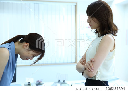 高級女員工對初級女員工大力指導的形象 106283894