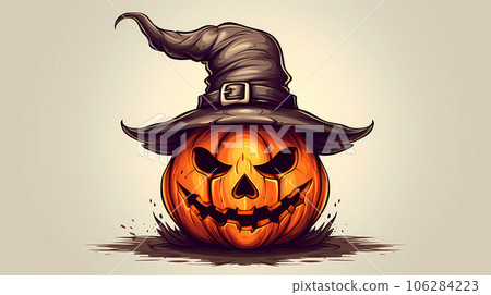 hand drawn cartoon halloween pumpkin illustration hand drawn cartoon halloween pumpkin illustration 106284223