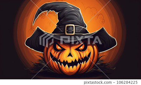 手绘卡通万圣节南瓜插画 手绘卡通万圣节南瓜插画 106284225