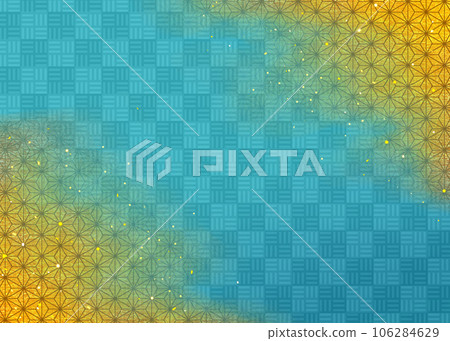 Japanese pattern background checkered pattern and hemp leaf light blue 106284629