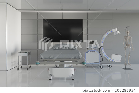 Radiology room with TV screen mock up 106286934
