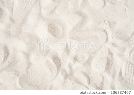 sea beach sand with foot print texture background 106287407