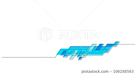 digital technology graphic design element in one line minimalist colored graphic bar 106288563