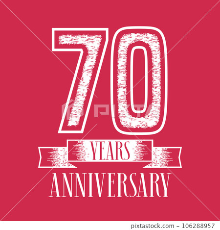 70 years anniversary vector icon, logo. Graphic design element with number and text 106288957