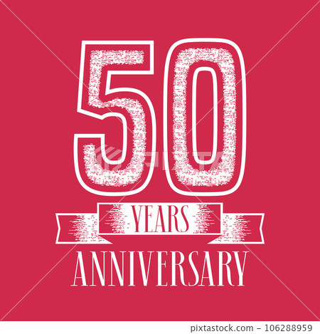 50 years anniversary vector icon, logo. Graphic design element with number and text 50 years anniversary vector icon, logo. Graphic design element with number and text 106288959