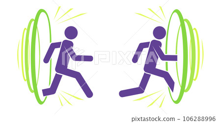 Vector Illustration of a journey through time. Portal or time machine. Vector Illustration of a journey through time. Portal or time machine. 106288996