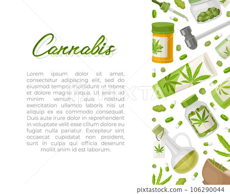 Cannabis CBD Product Banner Design Green Vector Template Cannabis CBD Product Banner Design Green Vector Template 106290044