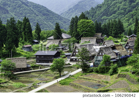 富山縣 五簇山 相倉合掌造村 相倉展望台風景 世界遺產 106290842