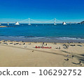 Aerial view of gwangalli beach and gwangandaegyo bridge, Busan, South Korea, Asia. 106292752