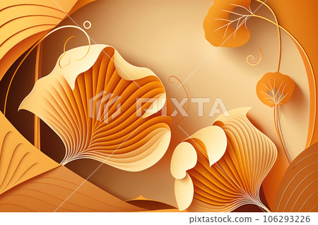 Beautiful botanical composition in a paper cut style design. 106293226