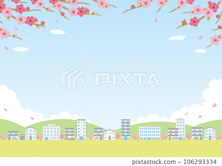 Illustration of spring city scenery_side_1 106293334