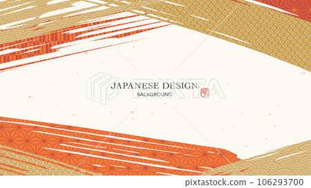 Brush and Japanese pattern background design 106293700