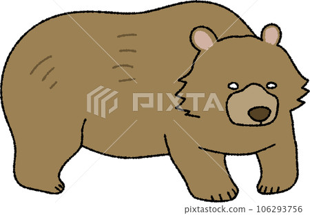 手寫風格寬鬆可愛簡約棕熊散步 106293756