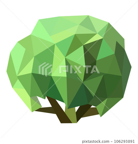Abstract low poly tree icon isolated. Geometric forest polygonal style. 3d low poly symbol. Stylized eco design element. Abstract low poly tree icon isolated. Geometric forest polygonal style. 3d low poly symbol. Stylized eco design element. 106293891